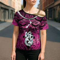 Personalised Maori Matariki Manaia Mawhero Cross Shoulder Shirt Maori Kowhaiwhai Pattern Galaxy LT01 - Polynesian Pride