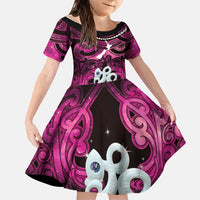 Personalised Maori Matariki Manaia Mawhero Family Matching Summer Maxi Dress and Hawaiian Shirt Maori Kowhaiwhai Pattern Galaxy