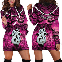 Personalised Maori Matariki Manaia Mawhero Hoodie Dress Maori Kowhaiwhai Pattern Galaxy LT01 - Polynesian Pride