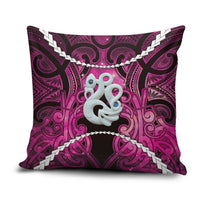 Maori Matariki Manaia Mawhero Pillow Cover Maori Kowhaiwhai Pattern Galaxy LT01 Pink - Polynesian Pride