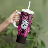Personalised Maori Matariki Manaia Mawhero Tumbler With Handle Maori Kowhaiwhai Pattern Galaxy LT01 - Polynesian Pride