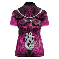Personalised Maori Matariki Manaia Mawhero Women Polo Shirt Maori Kowhaiwhai Pattern Galaxy LT01 - Polynesian Pride