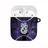 Maori Matariki Manaia Waiporoporo AirPods Case Maori Kowhaiwhai Pattern Galaxy LT01 Purple - Polynesian Pride