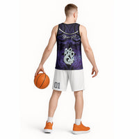 Personalised Maori Matariki Manaia Waiporoporo Basketball Jersey Maori Kowhaiwhai Pattern Galaxy LT01 - Polynesian Pride