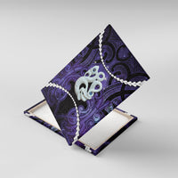 Maori Matariki Manaia Waiporoporo Canvas Wall Art Maori Kowhaiwhai Pattern Galaxy LT01 With Frame Purple - Polynesian Pride
