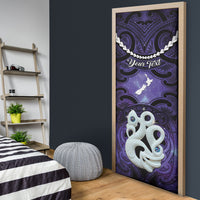 Personalised Maori Matariki Manaia Waiporoporo Door Cover Maori Kowhaiwhai Pattern Galaxy LT01 - Polynesian Pride