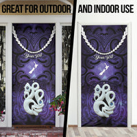 Personalised Maori Matariki Manaia Waiporoporo Door Cover Maori Kowhaiwhai Pattern Galaxy LT01 - Polynesian Pride
