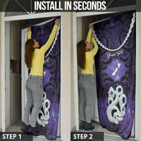 Personalised Maori Matariki Manaia Waiporoporo Door Cover Maori Kowhaiwhai Pattern Galaxy LT01 - Polynesian Pride