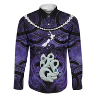 Personalised Maori Matariki Manaia Waiporoporo Family Matching Long Sleeve Bodycon Dress and Hawaiian Shirt Maori Kowhaiwhai Pattern Galaxy