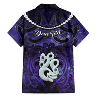 Personalised Maori Matariki Manaia Waiporoporo Family Matching Off Shoulder Short Dress and Hawaiian Shirt Maori Kowhaiwhai Pattern Galaxy