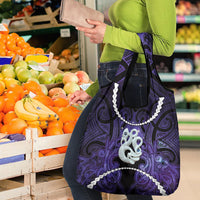 Maori Matariki Manaia Waiporoporo Grocery Bag Maori Kowhaiwhai Pattern Galaxy LT01 - Polynesian Pride