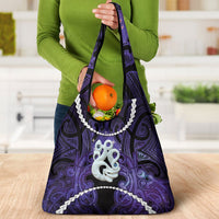 Maori Matariki Manaia Waiporoporo Grocery Bag Maori Kowhaiwhai Pattern Galaxy LT01 - Polynesian Pride