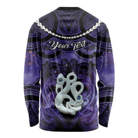 Personalised Maori Matariki Manaia Waiporoporo Long Sleeve Shirt Maori Kowhaiwhai Pattern Galaxy