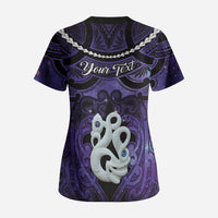 Personalised Maori Matariki Manaia Waiporoporo Scrub Top Maori Kowhaiwhai Pattern Galaxy LT01 - Polynesian Pride