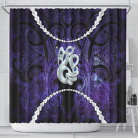 Maori Matariki Manaia Waiporoporo Shower Curtain Maori Kowhaiwhai Pattern Galaxy LT01 - Polynesian Pride