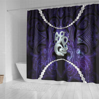 Maori Matariki Manaia Waiporoporo Shower Curtain Maori Kowhaiwhai Pattern Galaxy LT01 - Polynesian Pride