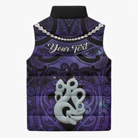 Personalised Maori Matariki Manaia Waiporoporo Sleeveless Puffer Jacket Maori Kowhaiwhai Pattern Galaxy LT01 - Polynesian Pride