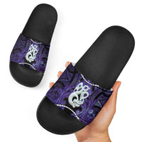 Maori Matariki Manaia Waiporoporo Slide Sandals Maori Kowhaiwhai Pattern Galaxy LT01 - Polynesian Pride