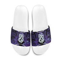 Maori Matariki Manaia Waiporoporo Slide Sandals Maori Kowhaiwhai Pattern Galaxy LT01 Purple - Polynesian Pride