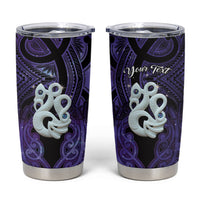 Personalised Maori Matariki Manaia Waiporoporo Tumbler Cup Maori Kowhaiwhai Pattern Galaxy LT01 Purple - Polynesian Pride