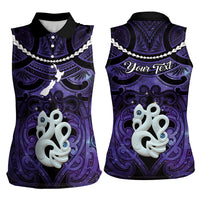 Personalised Maori Matariki Manaia Waiporoporo Women Sleeveless Polo Shirt Maori Kowhaiwhai Pattern Galaxy