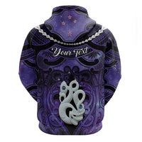 Personalised Maori Matariki Manaia Waiporoporo Zip Hoodie Maori Kowhaiwhai Pattern Galaxy LT01 - Polynesian Pride
