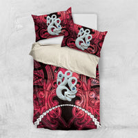 Maori Matariki Manaia Whero Bedding Set Maori Kowhaiwhai Pattern Galaxy LT01 US Twin 172cm x 218cm Red - Polynesian Pride