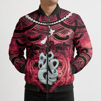 Personalised Maori Matariki Manaia Whero Bomber Puffer Jacket Maori Kowhaiwhai Pattern Galaxy LT01 - Polynesian Pride