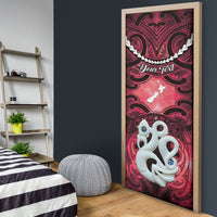 Personalised Maori Matariki Manaia Whero Door Cover Maori Kowhaiwhai Pattern Galaxy