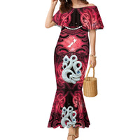 Personalised Maori Matariki Manaia Whero Family Matching Mermaid Dress and Hawaiian Shirt Maori Kowhaiwhai Pattern Galaxy