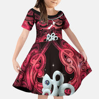 Personalised Maori Matariki Manaia Whero Family Matching Puletasi and Hawaiian Shirt Maori Kowhaiwhai Pattern Galaxy