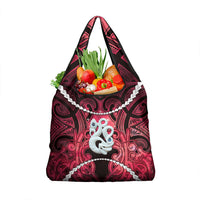 Maori Matariki Manaia Whero Grocery Bag Maori Kowhaiwhai Pattern Galaxy LT01 1-pack One Size Red - Polynesian Pride