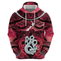 Personalised Maori Matariki Manaia Whero Hoodie Maori Kowhaiwhai Pattern Galaxy LT01 - Polynesian Pride