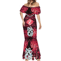 Personalised Maori Matariki Manaia Whero Mermaid Dress Maori Kowhaiwhai Pattern Galaxy LT01 - Polynesian Pride