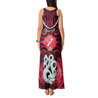 Personalised Maori Matariki Manaia Whero Tank Maxi Dress Maori Kowhaiwhai Pattern Galaxy LT01 - Polynesian Pride