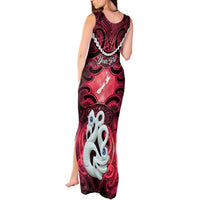 Personalised Maori Matariki Manaia Whero Tank Maxi Dress Maori Kowhaiwhai Pattern Galaxy LT01 - Polynesian Pride