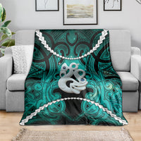 Maori Matariki Manaia Turquoise Blanket Maori Kowhaiwhai Pattern Galaxy LT01 - Polynesian Pride