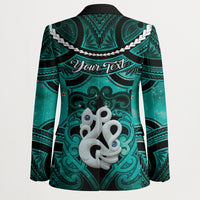 Personalised Maori Matariki Manaia Turquoise Blazer Maori Kowhaiwhai Pattern Galaxy LT01 - Polynesian Pride