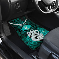 Personalised Maori Matariki Manaia Turquoise Car Mats Maori Kowhaiwhai Pattern Galaxy LT01 - Polynesian Pride