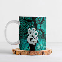 Personalised Maori Matariki Manaia Turquoise Ceramic Mug Maori Kowhaiwhai Pattern Galaxy LT01 Turquoise - Polynesian Pride