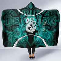 Maori Matariki Manaia Turquoise Hooded Blanket Maori Kowhaiwhai Pattern Galaxy LT01 One Size Turquoise - Polynesian Pride