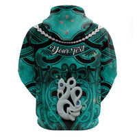 Personalised Maori Matariki Manaia Turquoise Hoodie Maori Kowhaiwhai Pattern Galaxy LT01 - Polynesian Pride