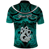 Personalised Maori Matariki Manaia Turquoise Polo Shirt Maori Kowhaiwhai Pattern Galaxy LT01 - Polynesian Pride