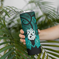 Personalised Maori Matariki Manaia Turquoise Skinny Tumbler Maori Kowhaiwhai Pattern Galaxy LT01 - Polynesian Pride
