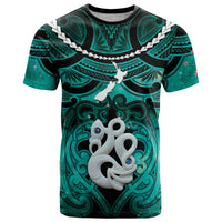 Personalised Maori Matariki Manaia Turquoise T Shirt Maori Kowhaiwhai Pattern Galaxy LT01 Turquoise - Polynesian Pride