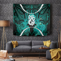 Maori Matariki Manaia Turquoise Tapestry Maori Kowhaiwhai Pattern Galaxy LT01 Turquoise - Polynesian Pride