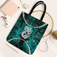 Maori Matariki Manaia Turquoise Tote Bag Maori Kowhaiwhai Pattern Galaxy LT01 Black Strap One Size Turquoise - Polynesian Pride