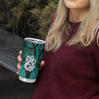 Personalised Maori Matariki Manaia Turquoise Tumbler Cup Maori Kowhaiwhai Pattern Galaxy LT01 - Polynesian Pride