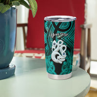 Personalised Maori Matariki Manaia Turquoise Tumbler Cup Maori Kowhaiwhai Pattern Galaxy LT01 - Polynesian Pride