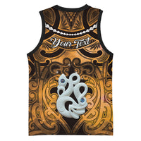 Personalised Maori Matariki Manaia Kowhai Basketball Jersey Maori Kowhaiwhai Pattern Galaxy LT01 - Polynesian Pride